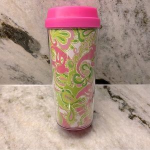 🌴💕 EUC Lily Pulitzer Insulated Coffee Travel Tumbler with Lid
